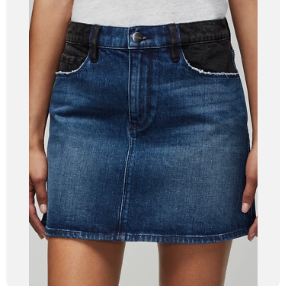 Frame Orinda Denim Color-block Mini Skirt Size 25